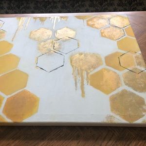 Abstract honeycomb acrylic painting